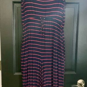 Navy and Red Striped romper